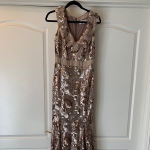 Badgley Mischka Women's Size 8 Sequin Mermaid Gown